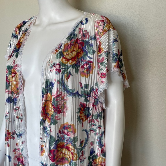 Vintage ILGWU Made in USA Glencraft Lingerie Nightgown Robe Floral Print - Picture 4 of 13